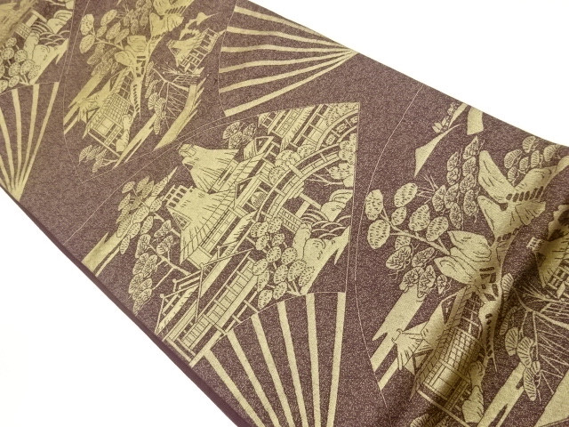 JAPANESE FUKURO OBI / WOVEN FOLDING FAN PATTERN